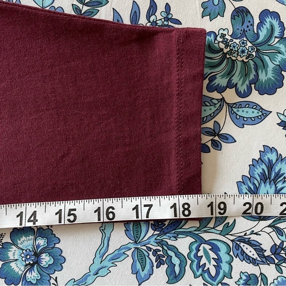 Talbots Burgundy Sequin Owl Top 100% Cotton 3/4 Length Sleeve Size 1X - Picture 10 of 10